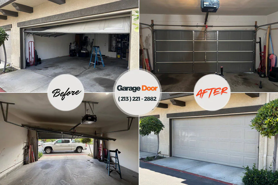 Before and after: garage door repair Greensboro, NC